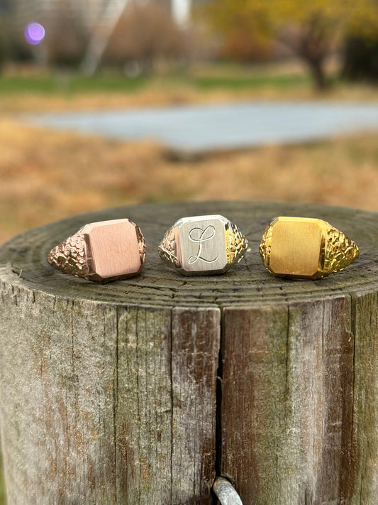 925 Silver Initial Ring