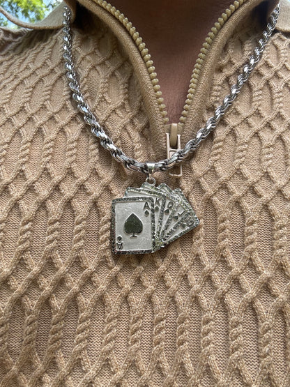925 Silver Poker Pendant