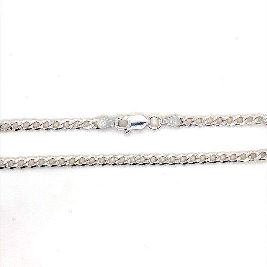 7” 2.9MM Diamond Cut Curb Link Bracelet in 925 Sterling Silver