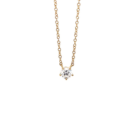 14K Yellow Gold 0.4 Ct 18" Solitaire Necklace