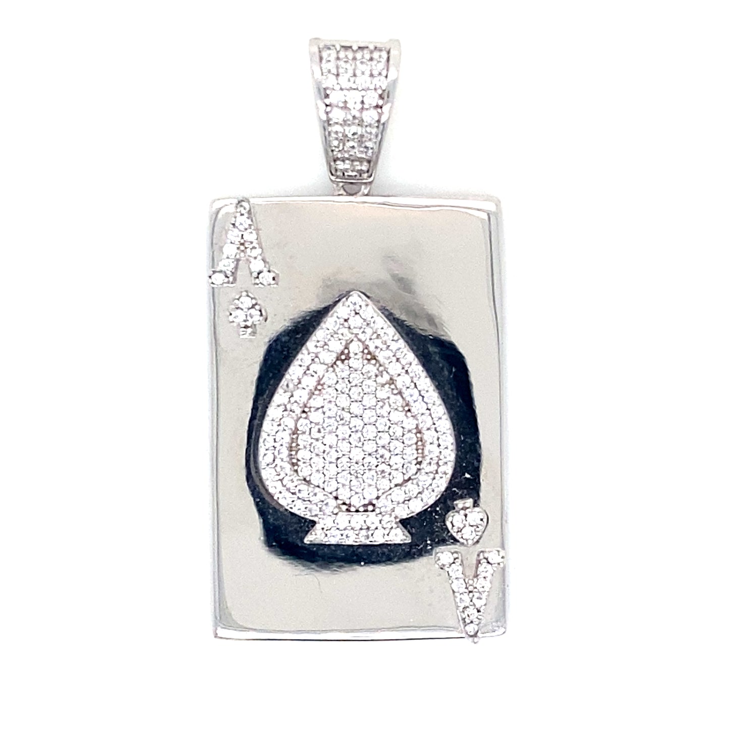 Spade Card Pendant In 925 Sterling Silver