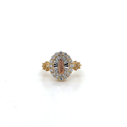 14K Tri Color Lady Of Guadalupe Rings