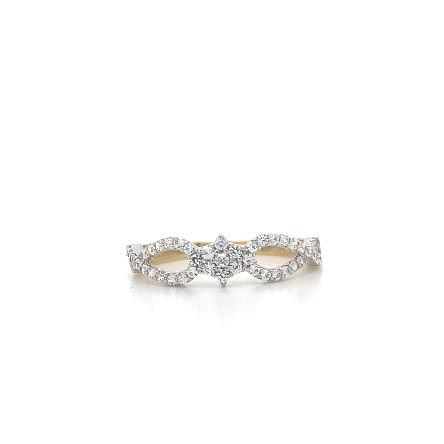 14K Yellow & White Gold Cluster Ring