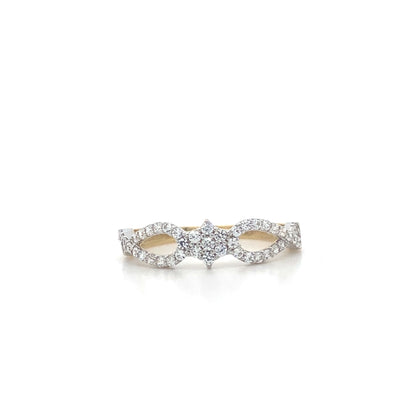 14K Yellow & White Gold Cluster Ring