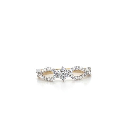 14K Yellow & White Gold Cluster Ring