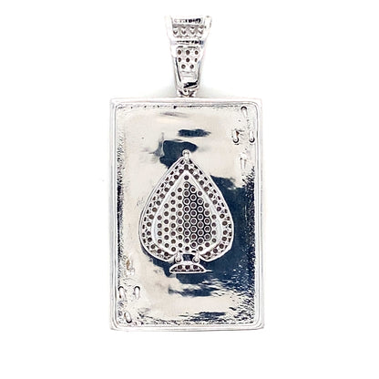 Spade Card Pendant In 925 Sterling Silver