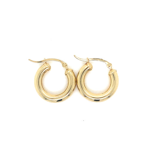 14K Yellow Gold Classic Hoop Earrings – 11.8MM