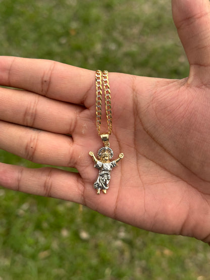 14K Gold Baby Jesus Pendant