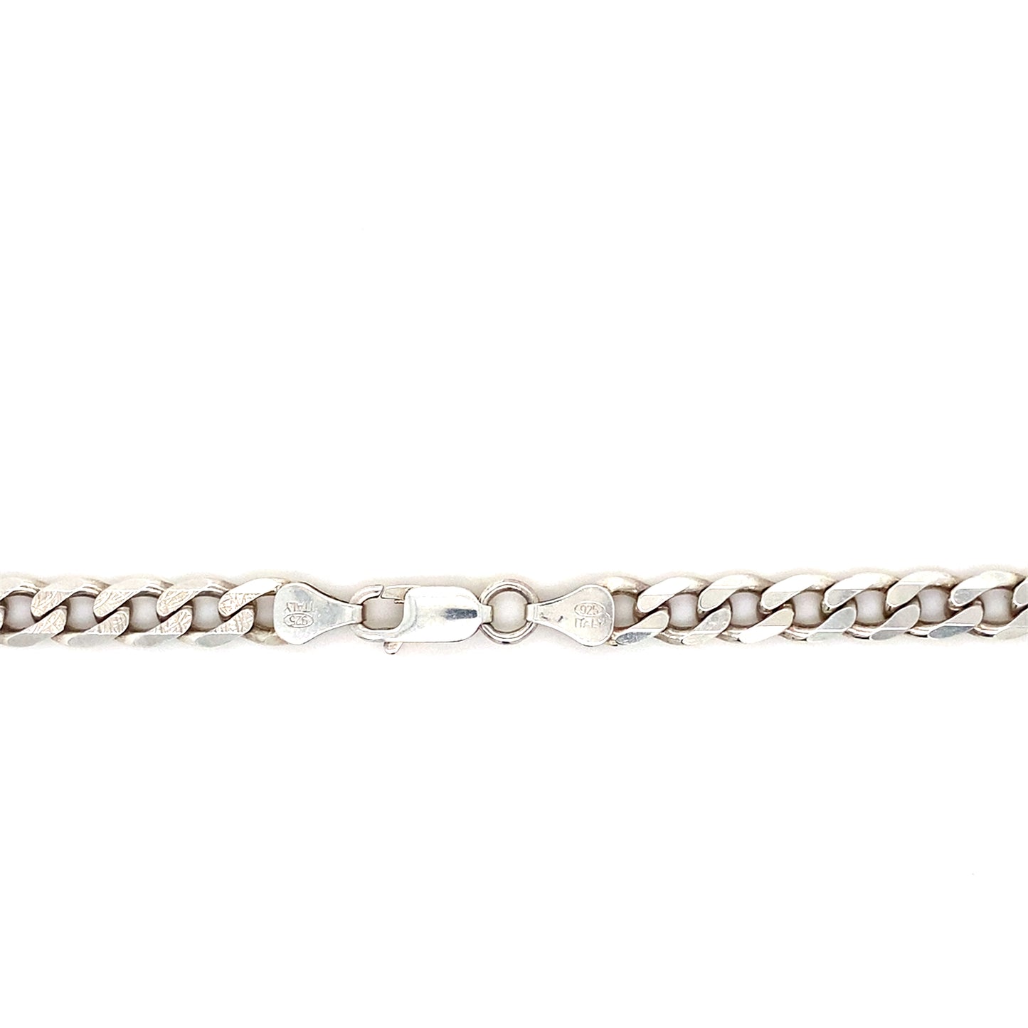 6.5MM Diamond Cut Cuban Link Chain Necklace In 925 Silver