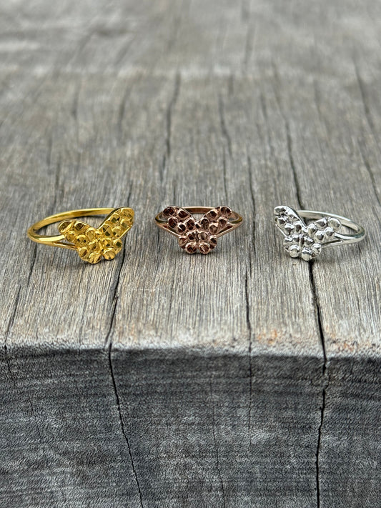 925 Silver Butterfly Nugget Ring
