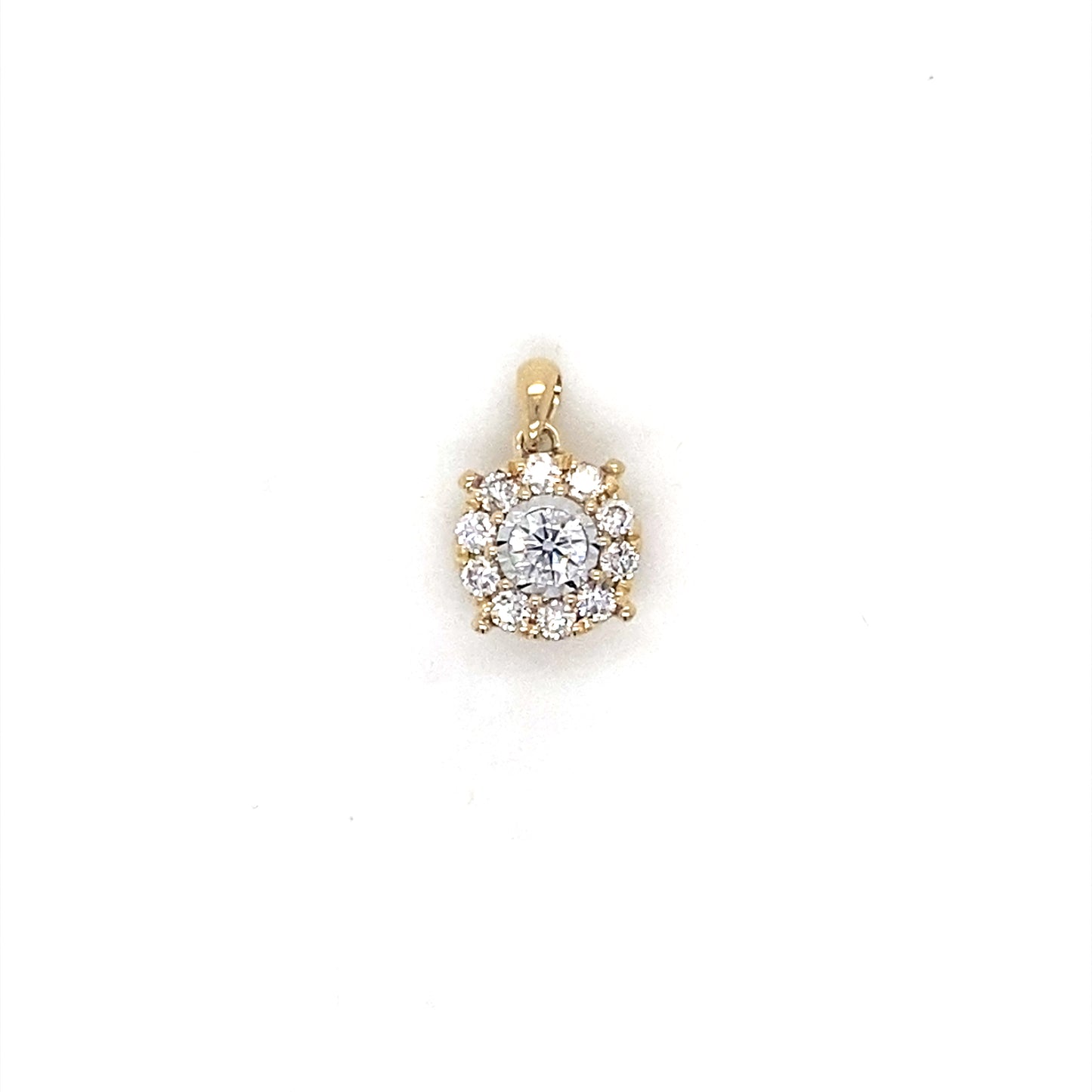 14K Yellow Gold Diamond Pendant – .58 Ct Natural Diamond