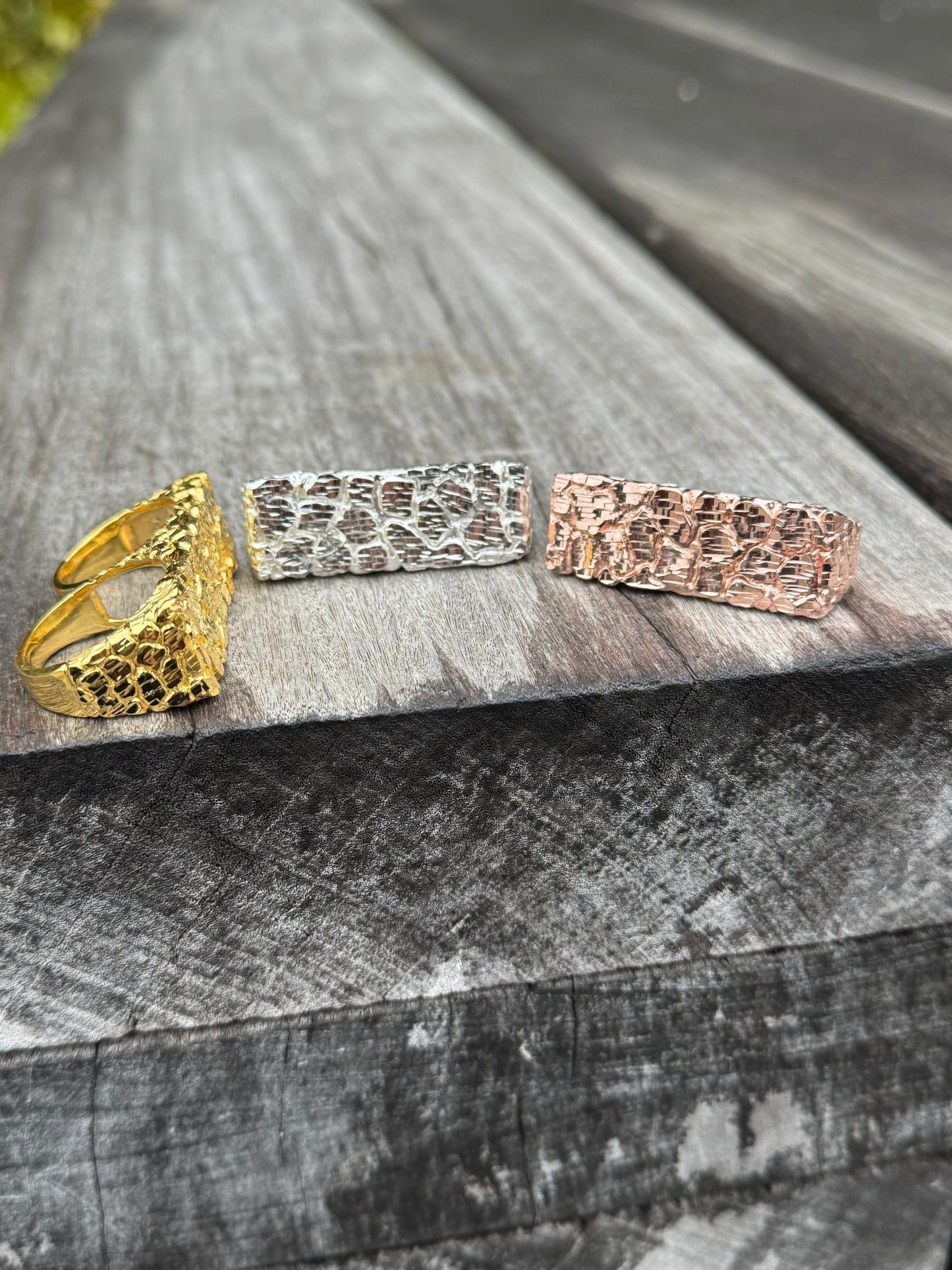 925 Silver Double Finger Nugget Ring