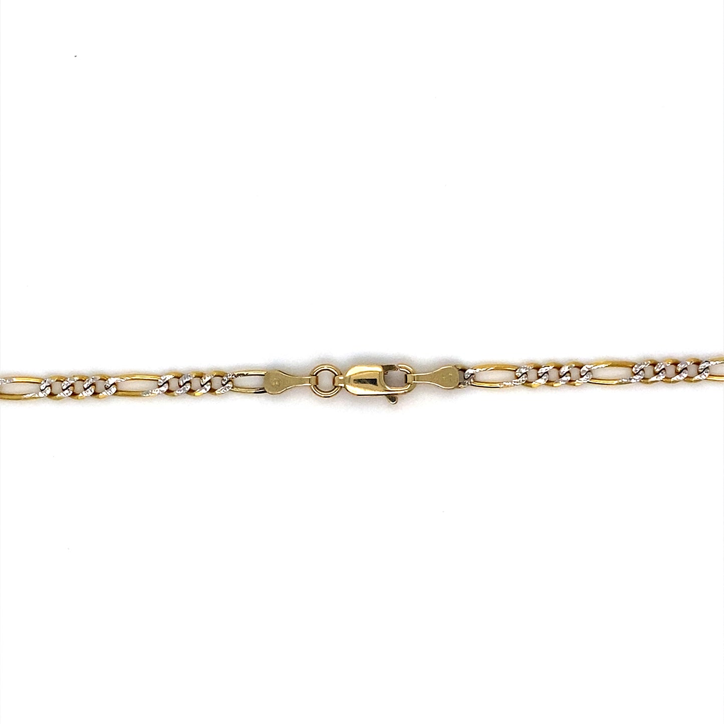 14K Yellow Gold 22” Diamond Cut Figaro Link Chain