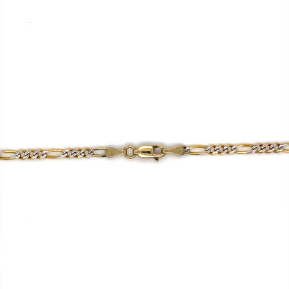 14K Yellow Gold 22” Diamond Cut Figaro Link Chain