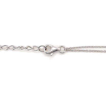 925 Silver CZ Heart, Fleur-De-Lis, Disc Charm Necklace