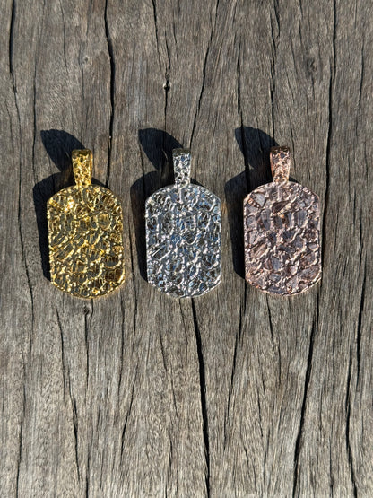 925 Silver Nugget Charm Pendant - Rose Gold Nugget Pendant - Yellow Gold Nugget Pendant