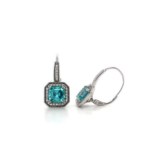 925 Sterling Silver Princes Cut Earrings