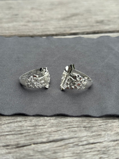 925 Silver Nugget Cross Ring