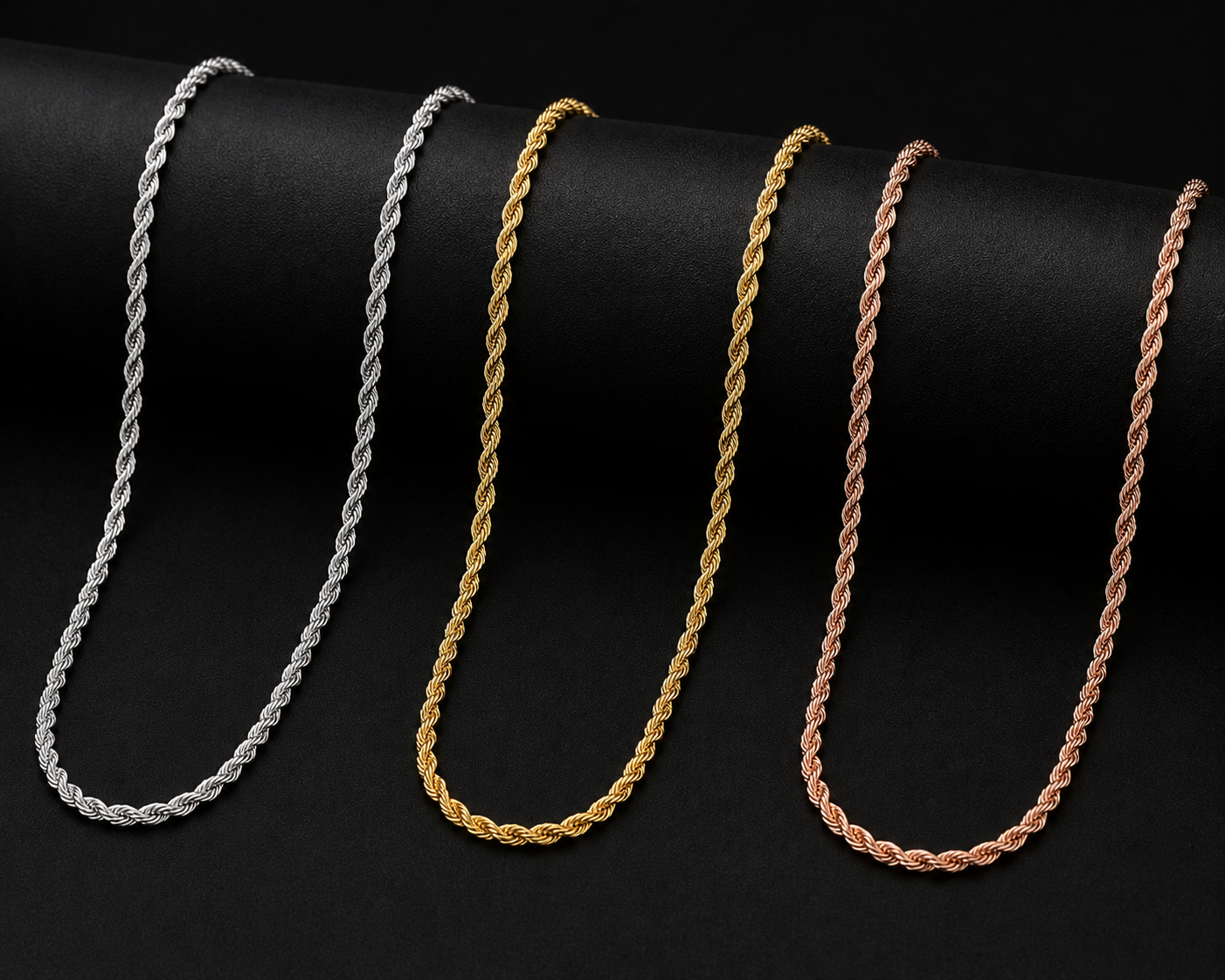 925 Sterling Silver 2MM Rope Chain & Bracelet