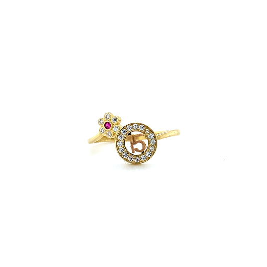 2-Tone 14K 15th / Quinceanera Ring