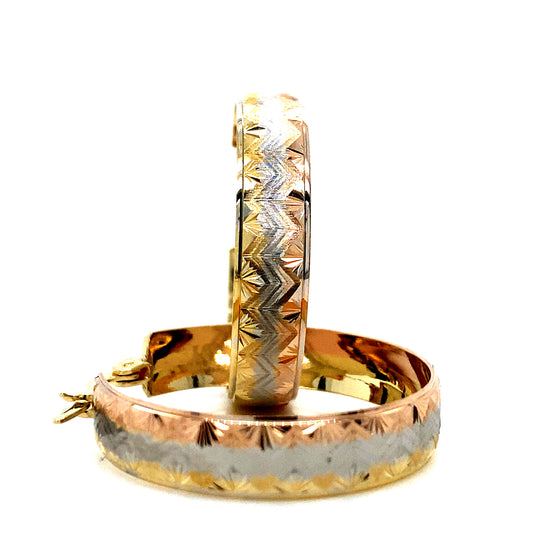 14K Multi-Color Hoop Earrings
