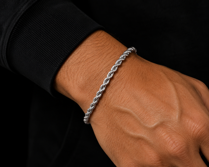 925 Sterling Silver 7MM Rope Chain & Bracelet