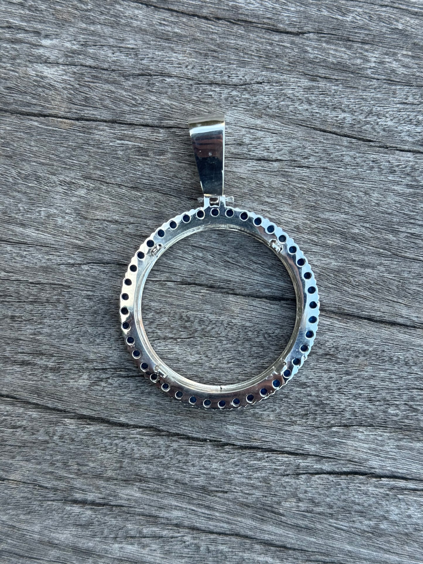 925 Silver Centenario Pendant W/ Blue Sapphire