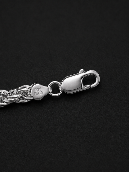 925 Silver 4MM Rope Chain & Bracelet