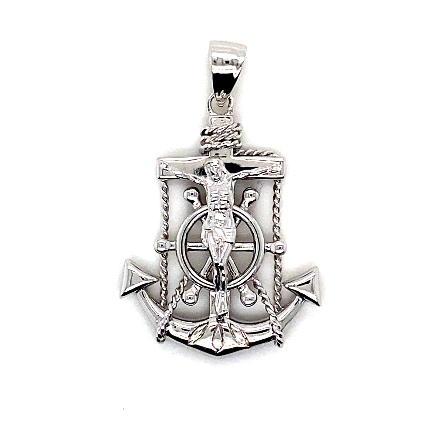 925 Silver Crucifix Anchor Pendant