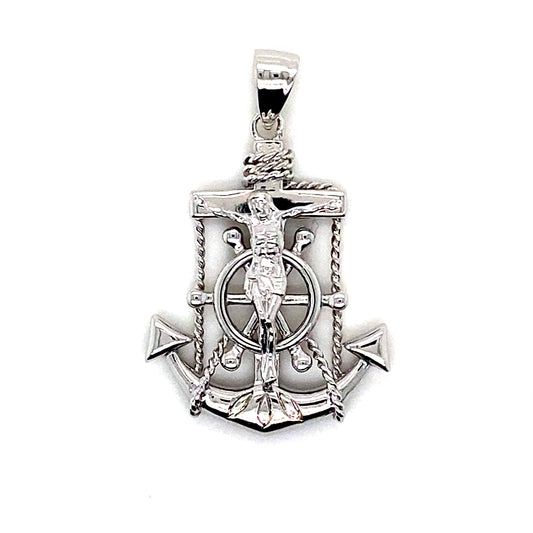 925 Silver Crucifix Anchor Pendant