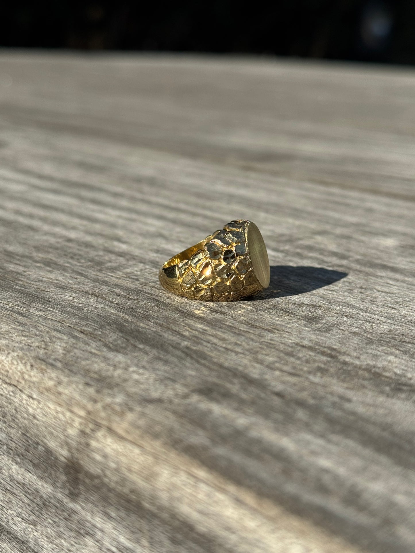 925 Silver Initial Nugget Ring