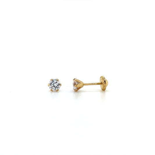 14K Yellow Gold 6-Prong Stud Earrings