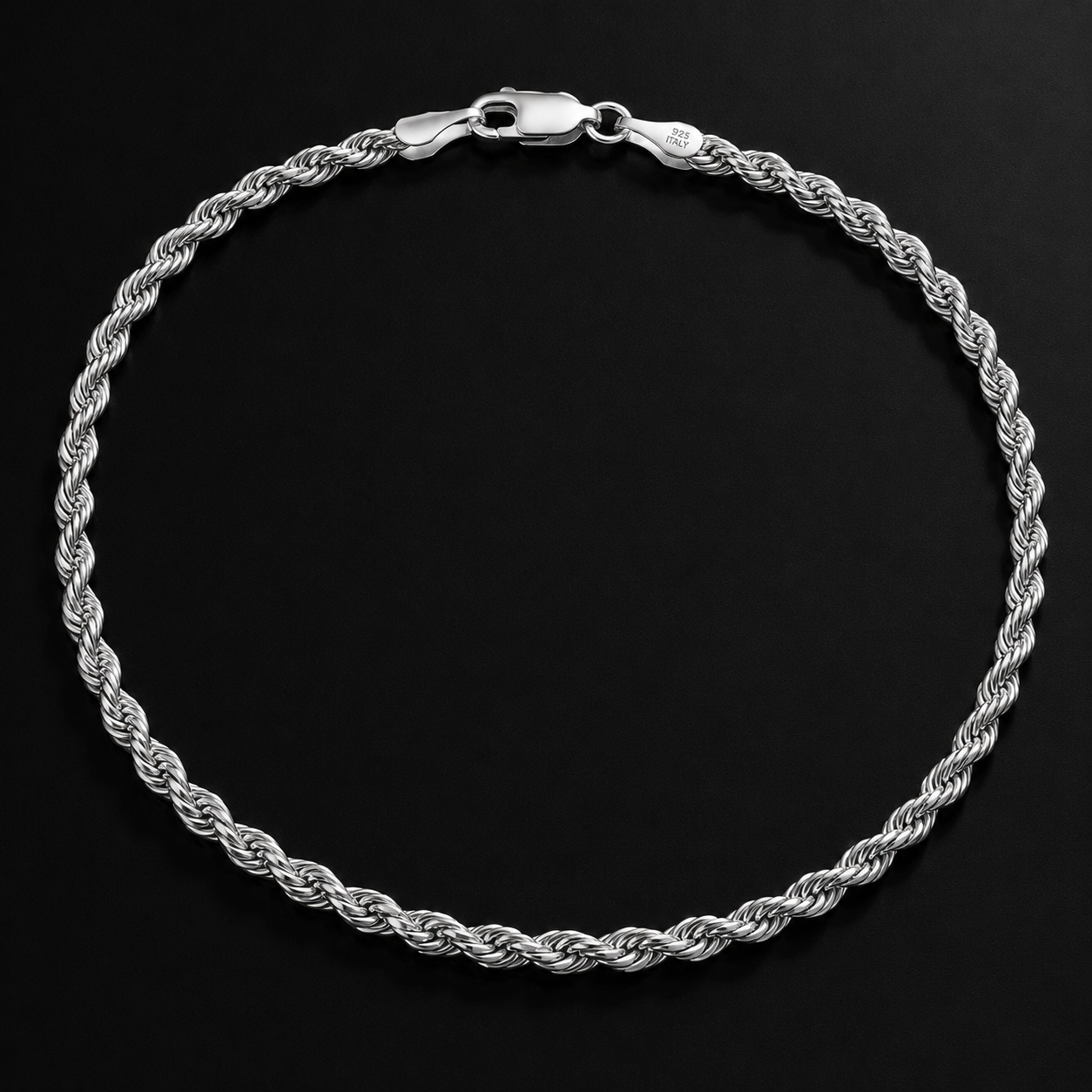925 Silver 3MM Rope Chain & Bracelet