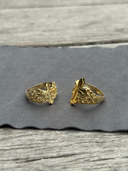 925 Silver Nugget Cross Ring
