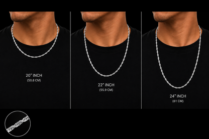 925 Sterling Silver 3.5MM Singapore Chain Necklace
