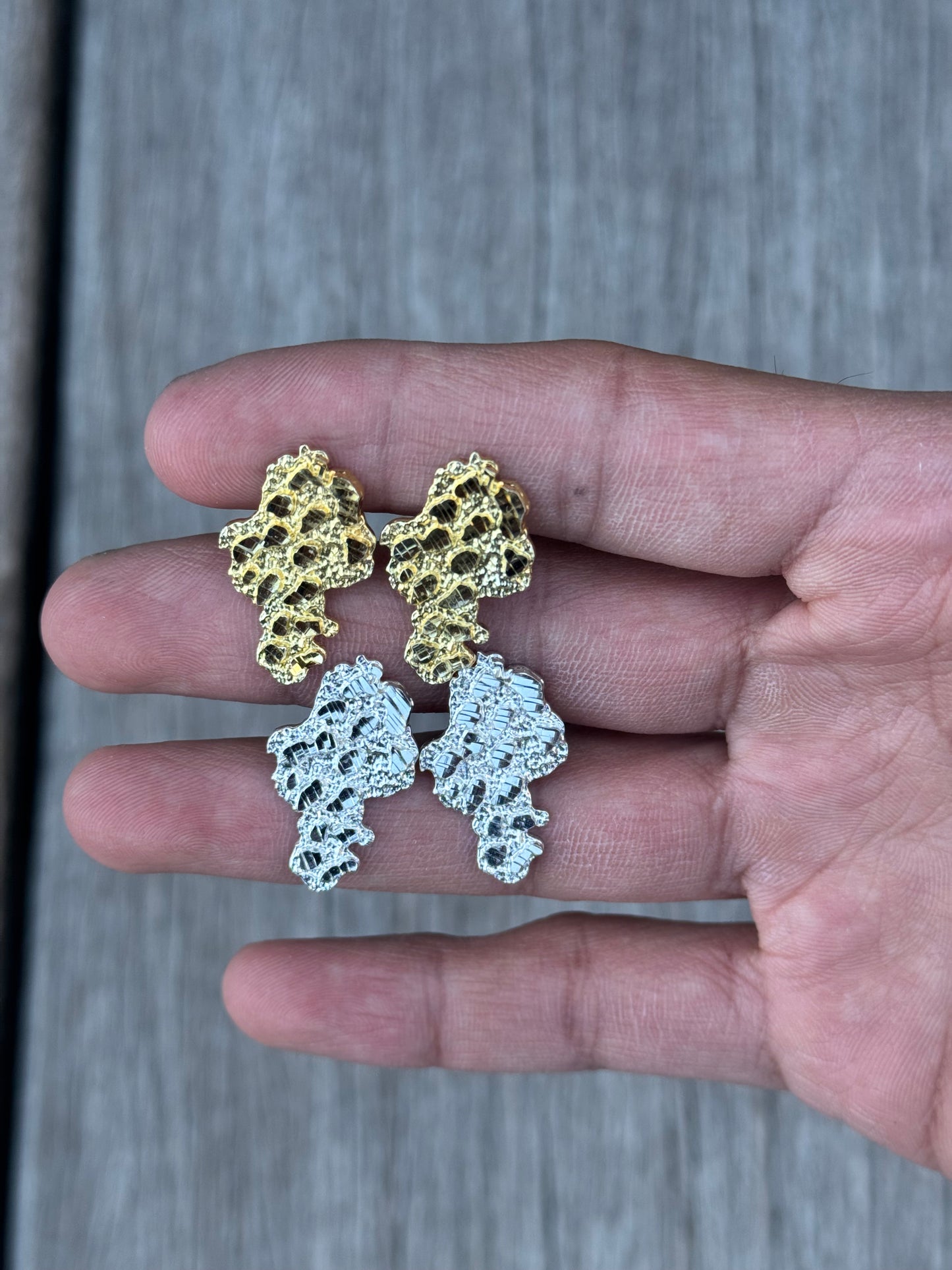 925 Silver Nugget Earrings