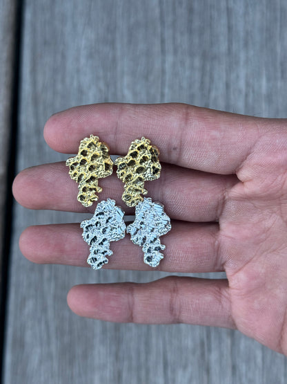 925 Silver Nugget Earrings