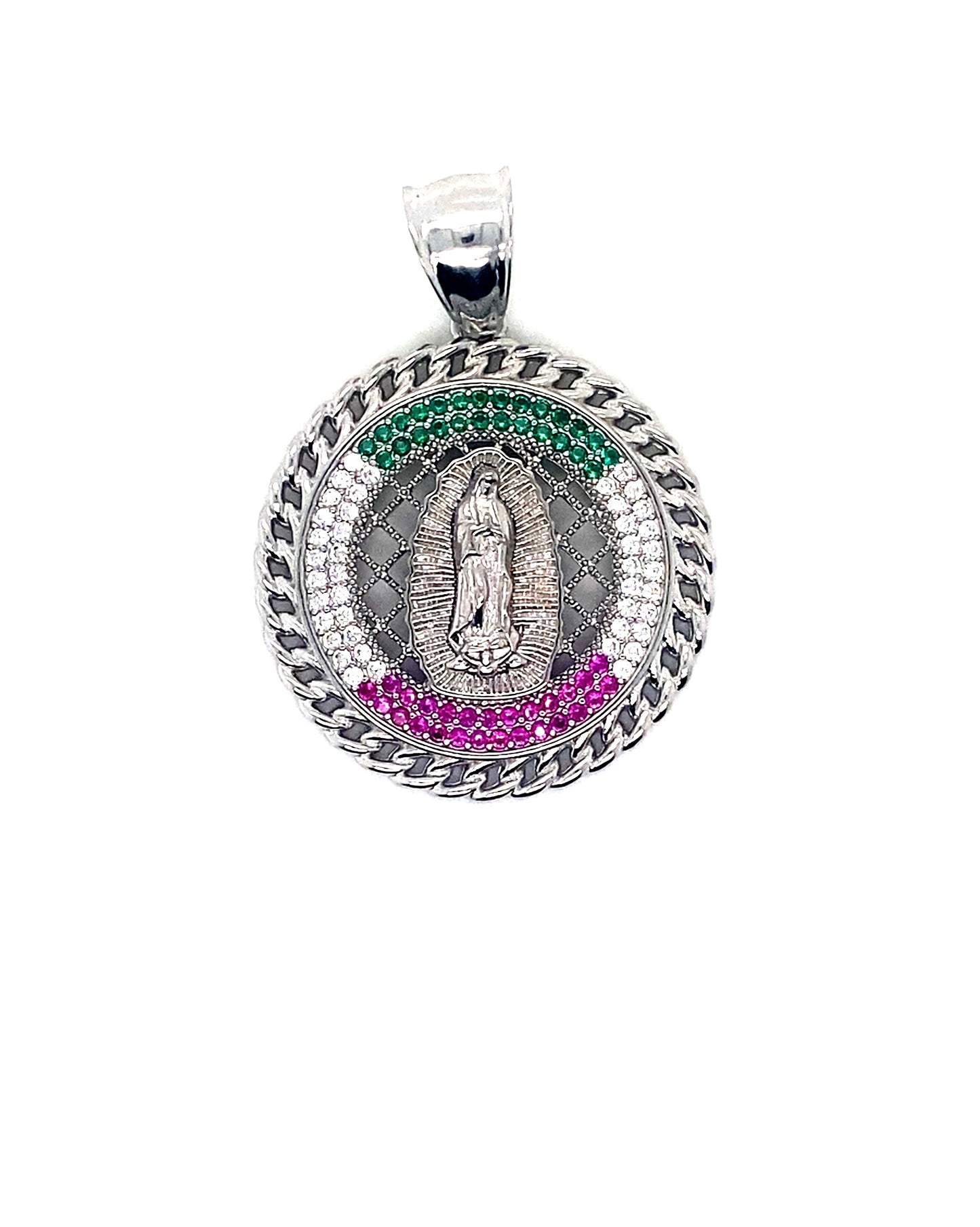 Virgin Mary Medallion In 925 Sterling Silver