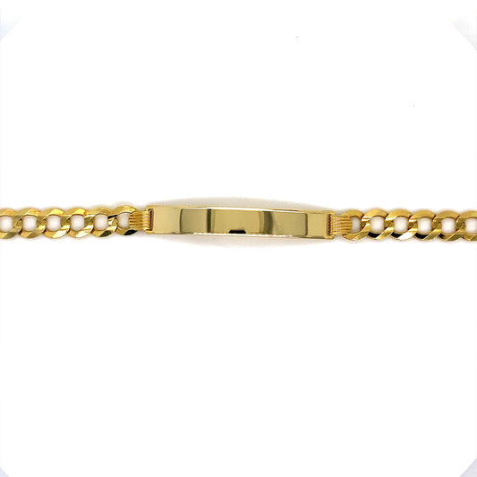 14K Yellow Gold Curb Link ID Bracelet