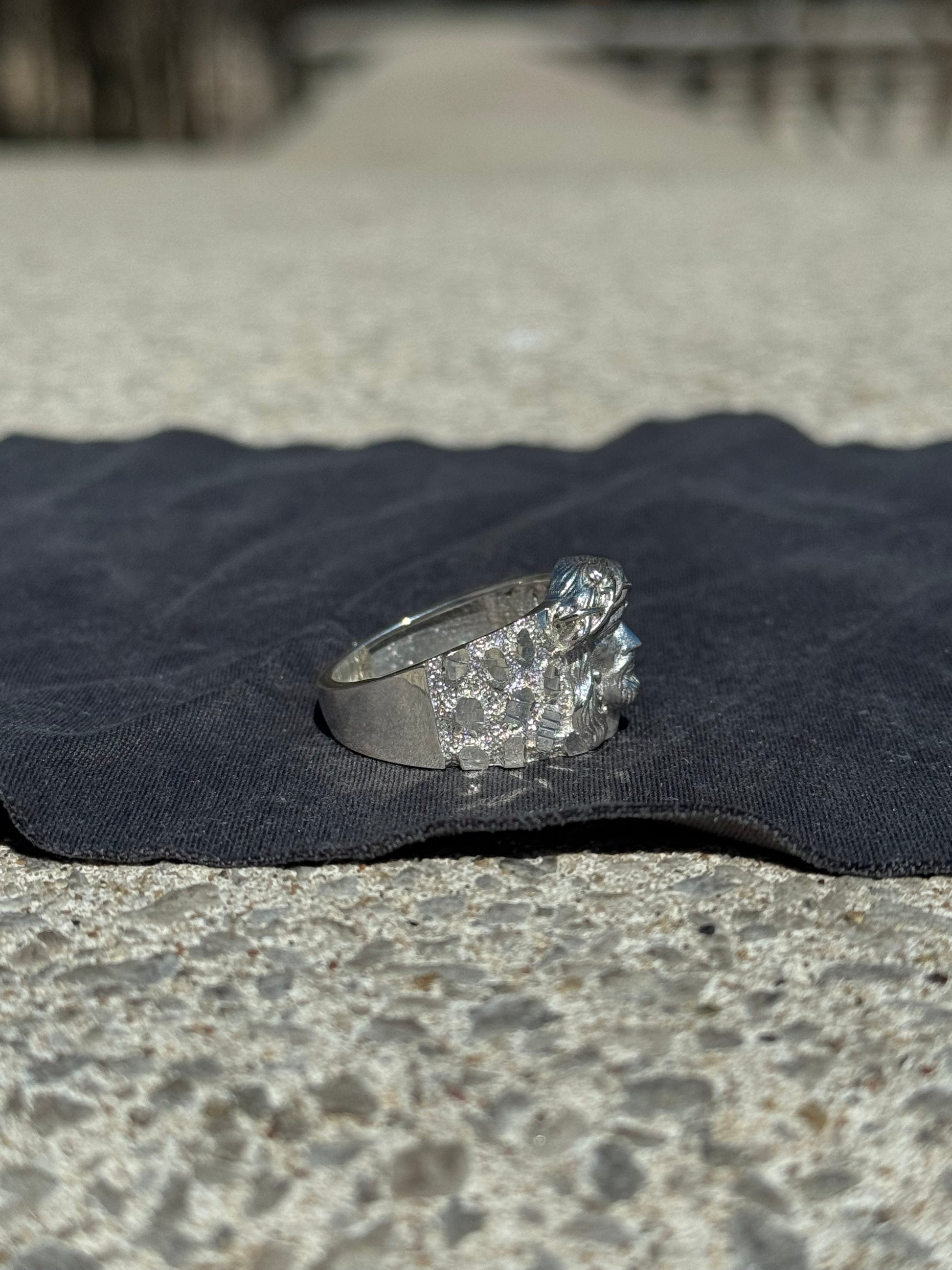 925 Silver Jesus Nugget Ring Multiple Colors - D's Custom Jewelry