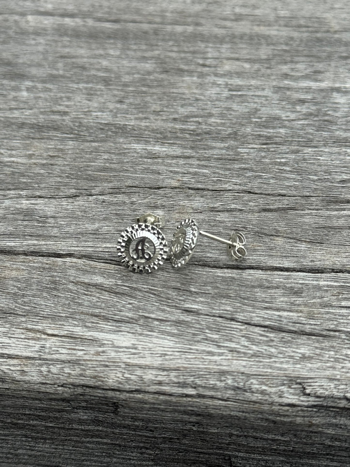 925 Silver Rolex Initial Earrings