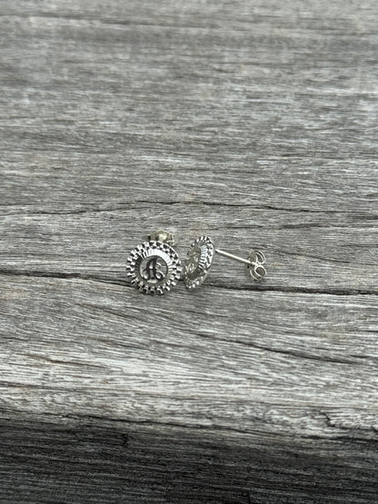 925 Silver Rolex Initial Earrings