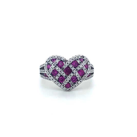 Heart Shaped Women’s Ring In 925 Sterling Silver