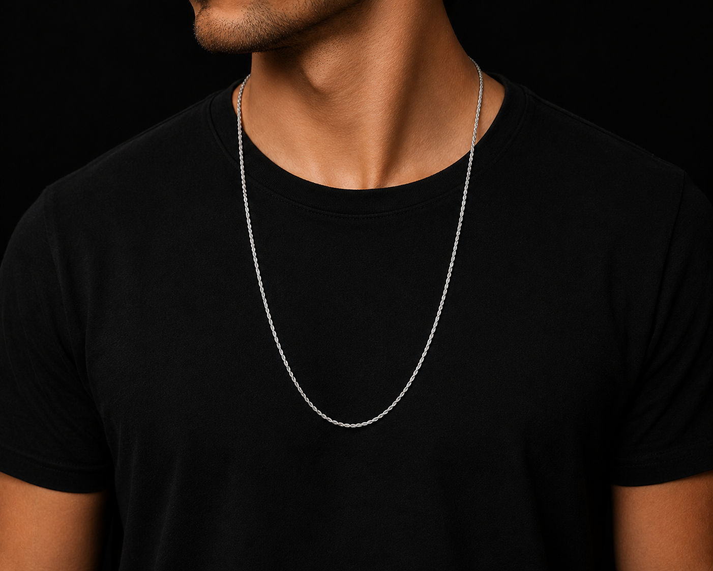 925 Silver 1.5MM Rope Chain Necklace