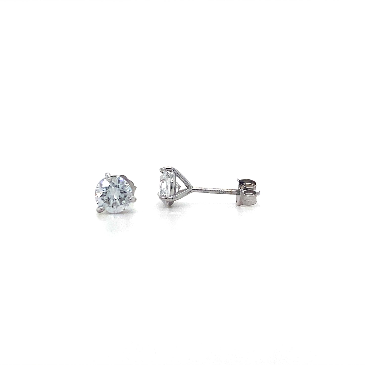 14K White Gold Stud In 5.6MM 1.43 Ct Lab Grown Diamonds