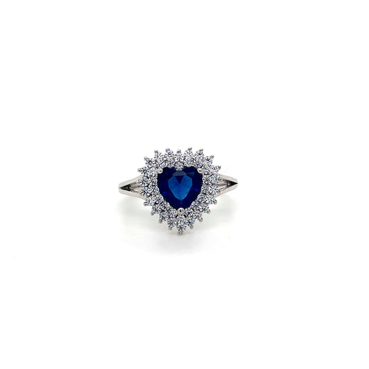 Heart Shaped Ring In 925 Sterling Silver