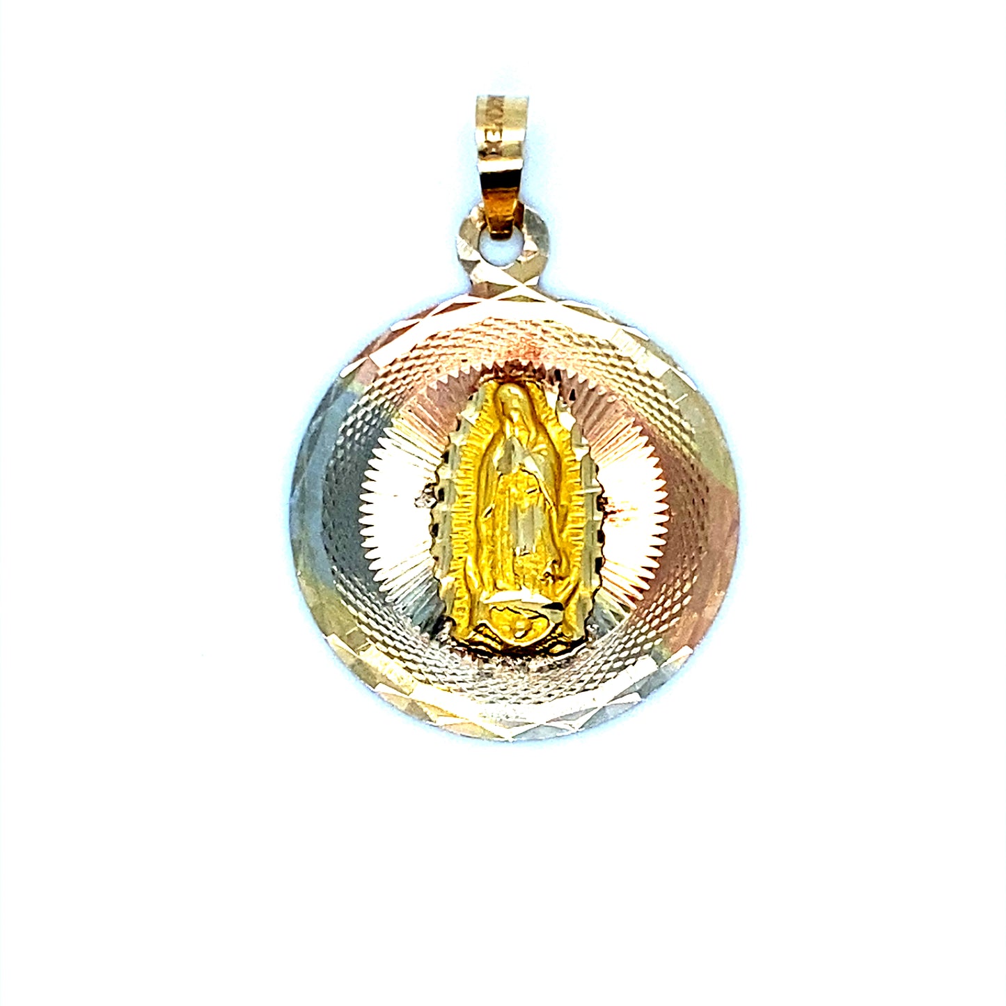 14K Multi-Tone Virgin Mary Pendant