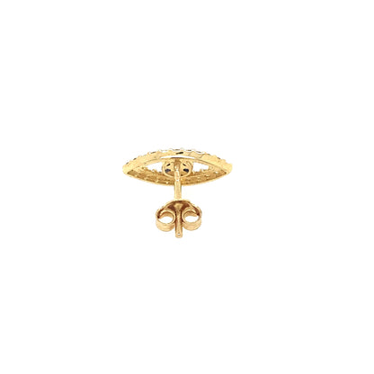 14K Yellow Gold Evil Eye Earrings