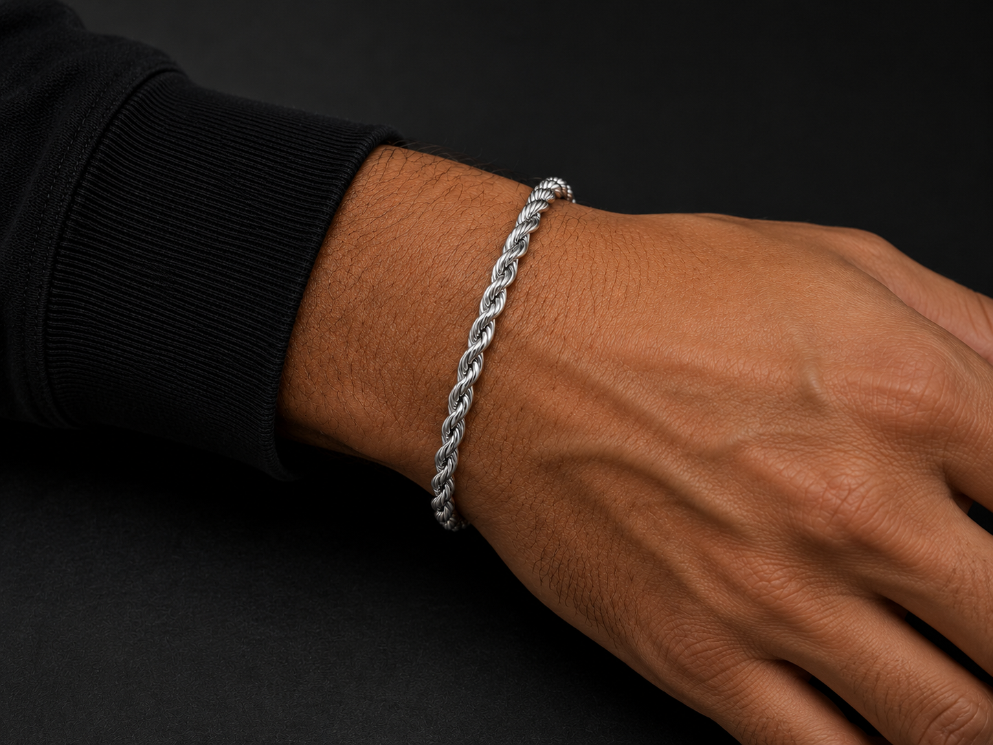 925 Sterling Silver 7MM Rope Chain & Bracelet