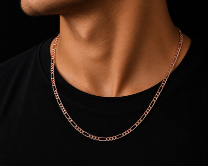925 Sterling Silver 4MM Figaro Chain & Bracelet